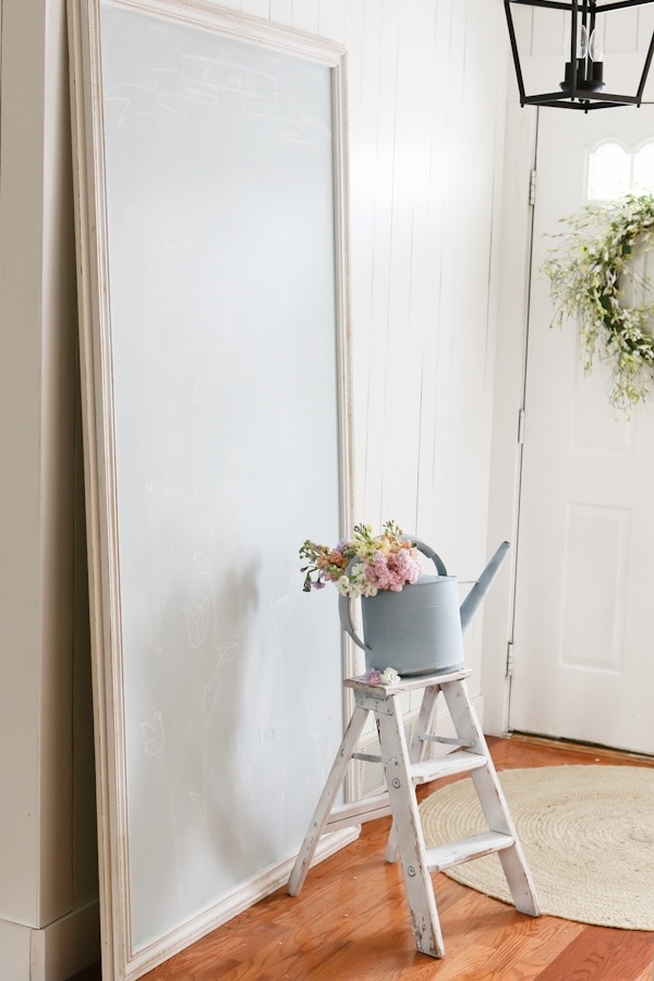 DIY large framed chalkboard + learn how to make chalkboard paint in any color!