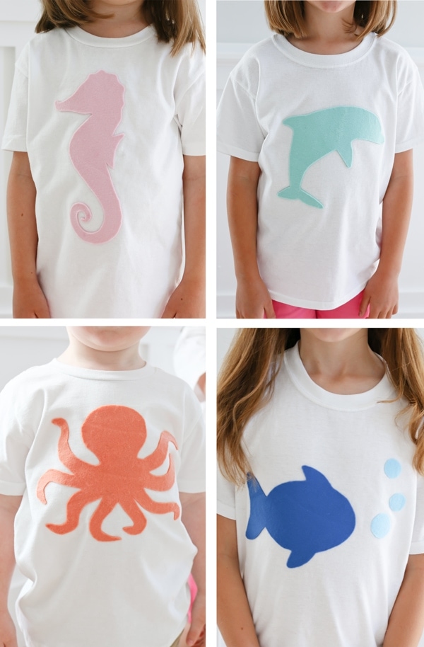 Easy, No Sew Applique T-Shirts. A fun quick project for a fun family outing.