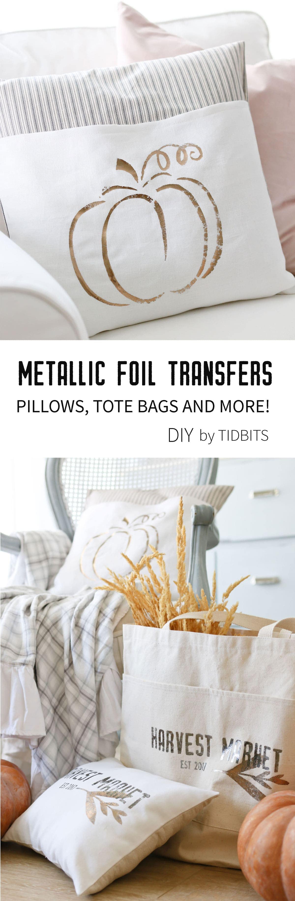 DIY Metallic Fall Pillows - No expensive cutting machine needed!