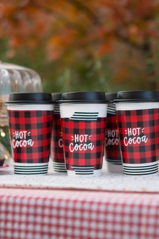Plaid hot chocolate mugs