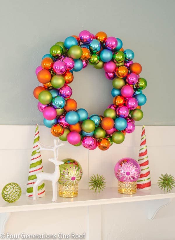 colorful christmas wreath