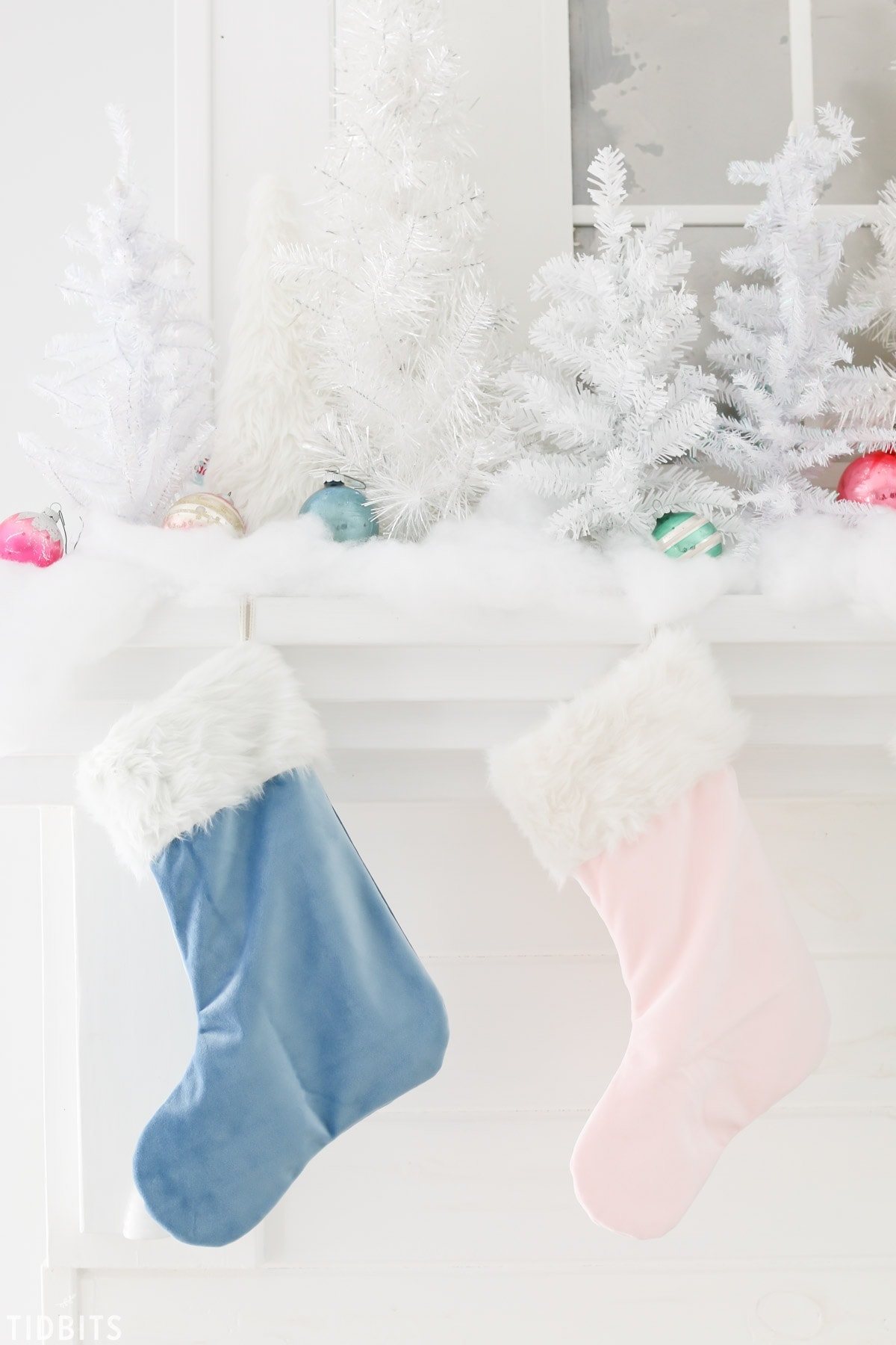 DIY Velvet Stockings made from pillow covers, by TIDBITS.