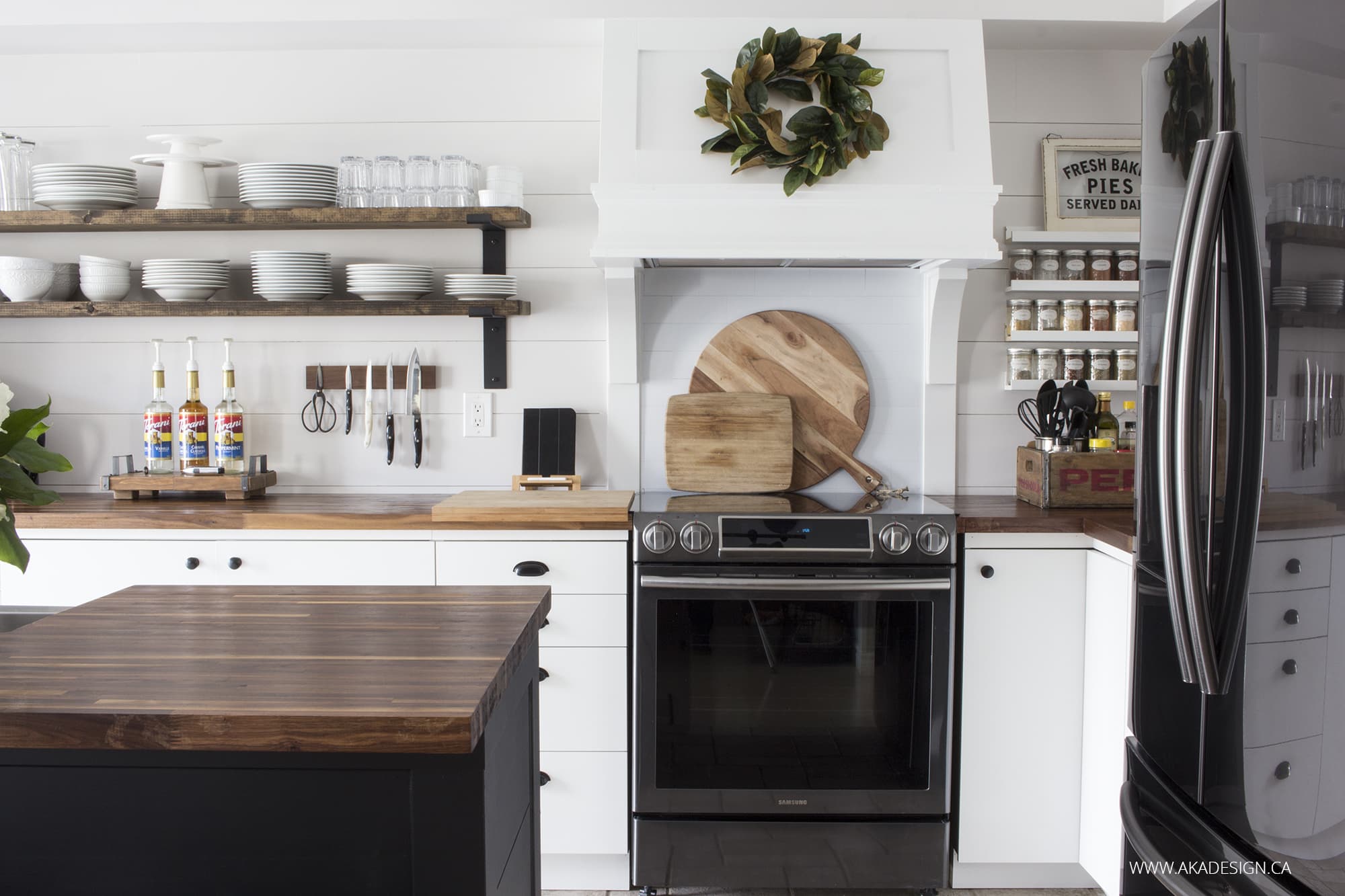 Open Shelving white modern kitchen