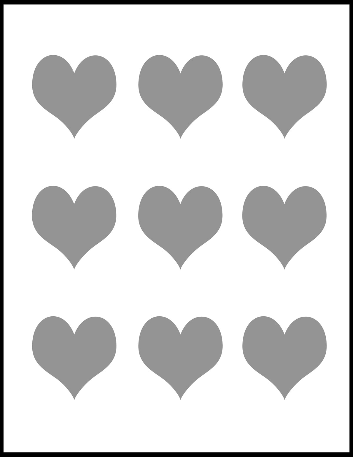Illustrated heart shapes for making a Valentine Advent Calendar