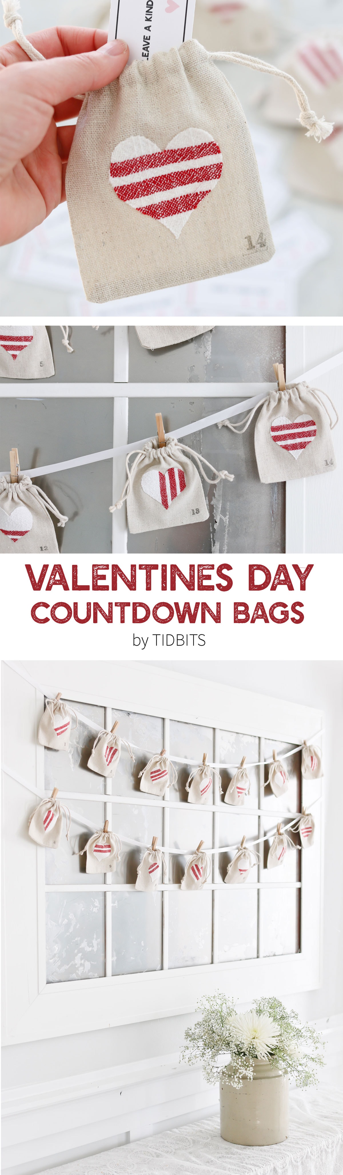 Valentines Day Countdown Bags and Printables, by TIDBITS