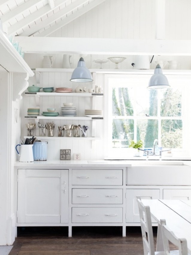 Open Shelving white kitchen