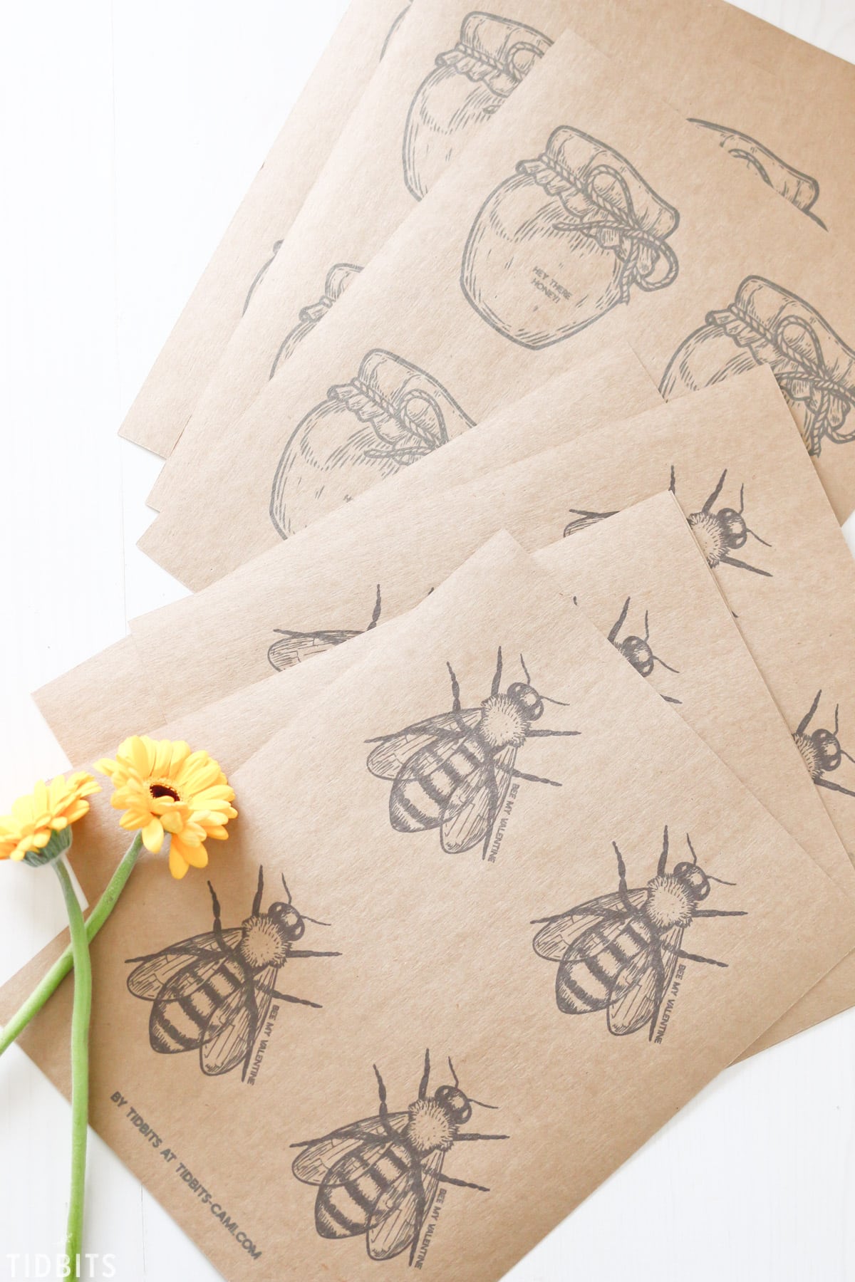 Honey Stick Valentines Printables by TIDBITS