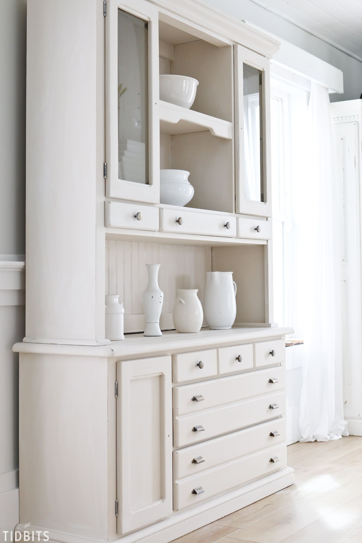 Painted Hutch Makeover with Chalk Paint and Milk Paint, by TIDBITS.