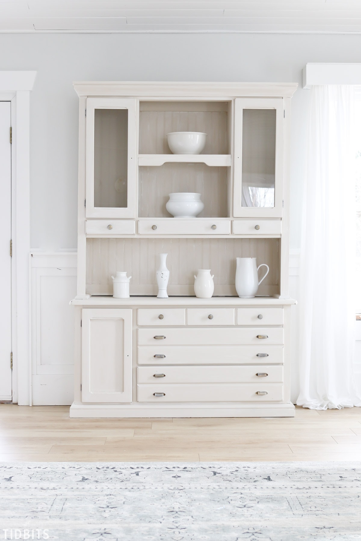 Painted Hutch Makeover with Chalk Paint and Milk Paint, by TIDBITS.