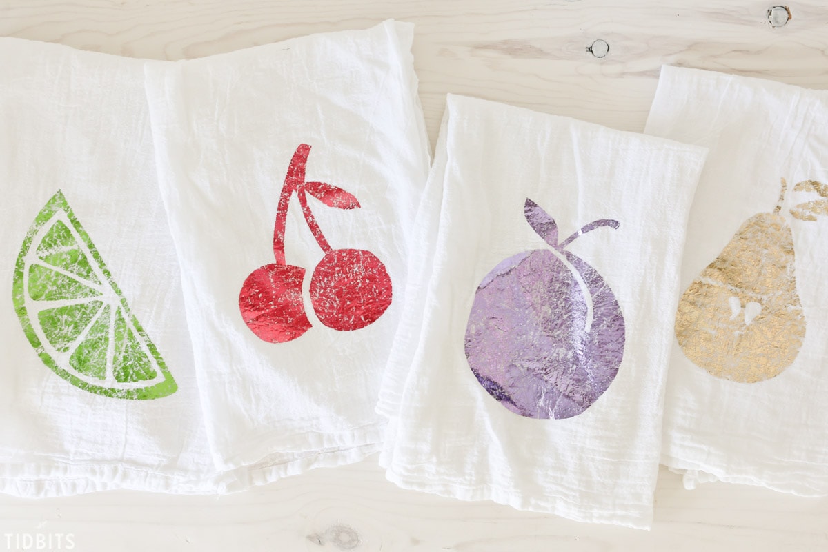 DIY Deco Foil Fruit Tea Towels