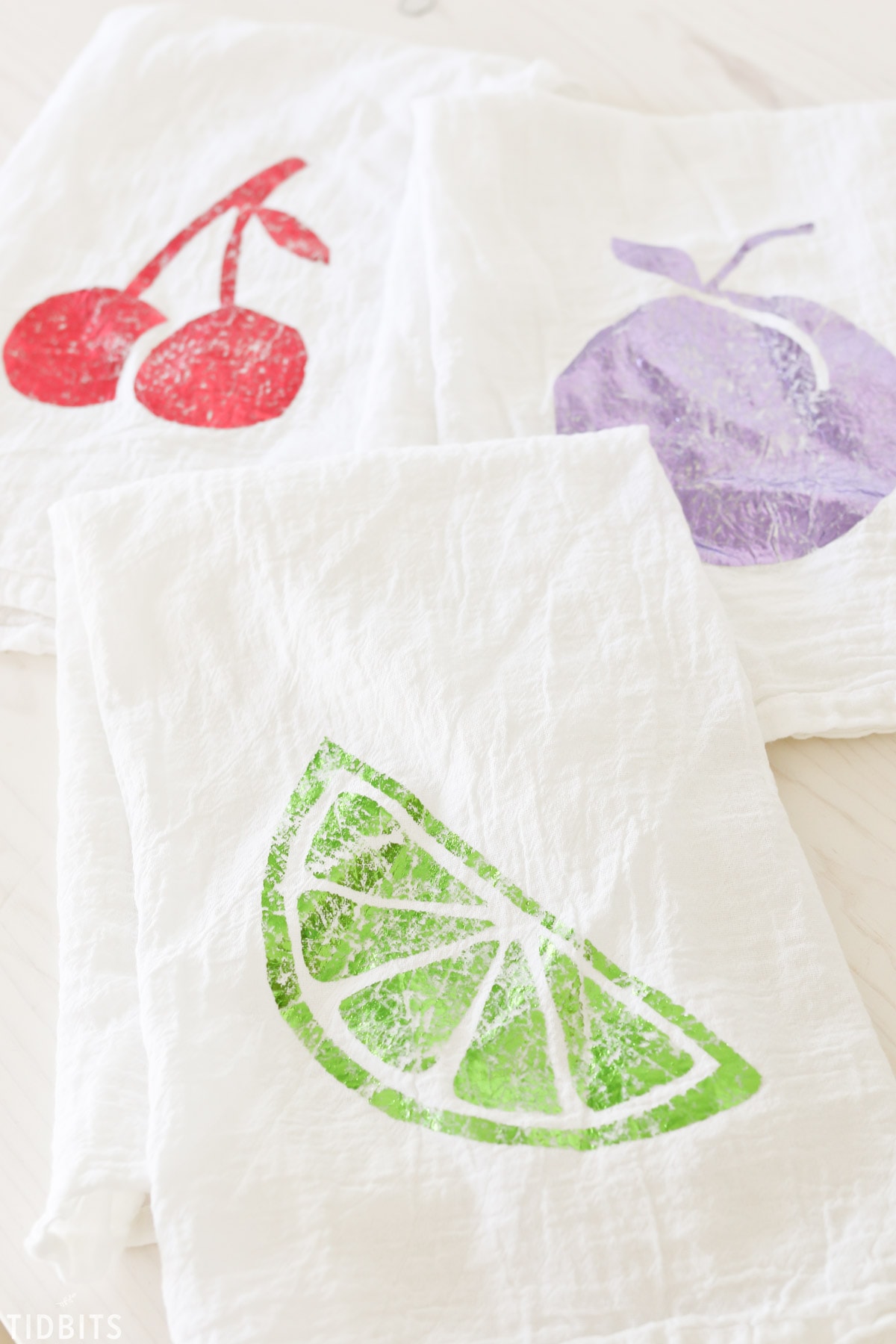 DIY Deco Foil Fruit Tea Towels