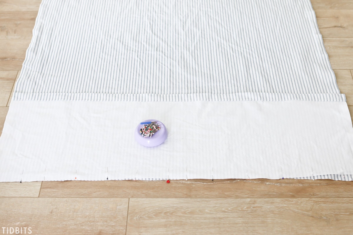 DIY Ruffled Duvet Cover Ticking Fabric