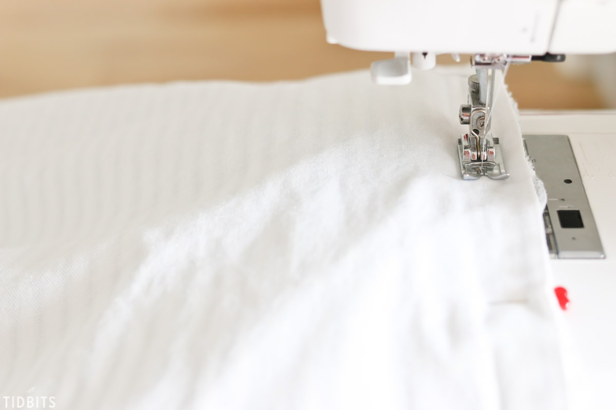 DIY Ruffled Duvet Cover Ticking Fabric