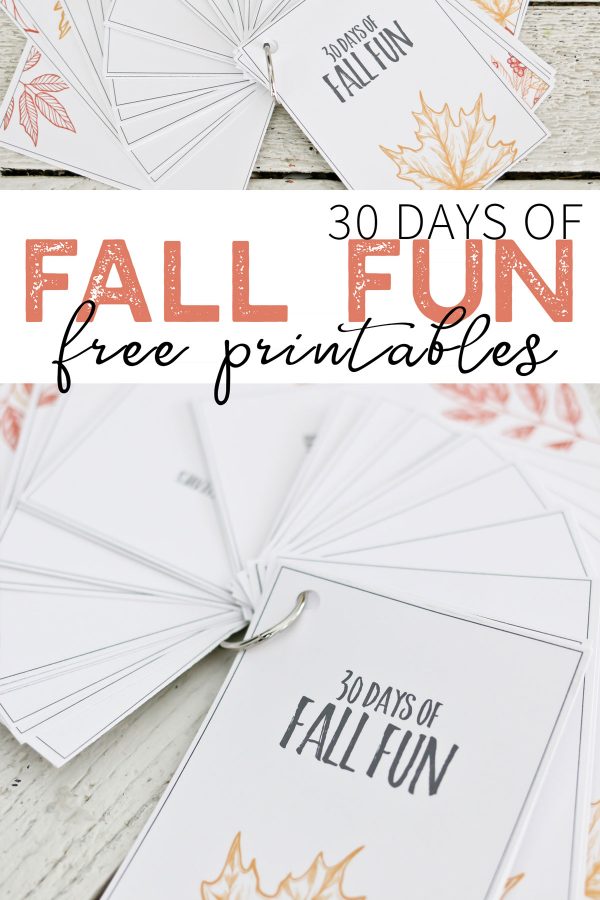 30 Days of Fall fun free printables