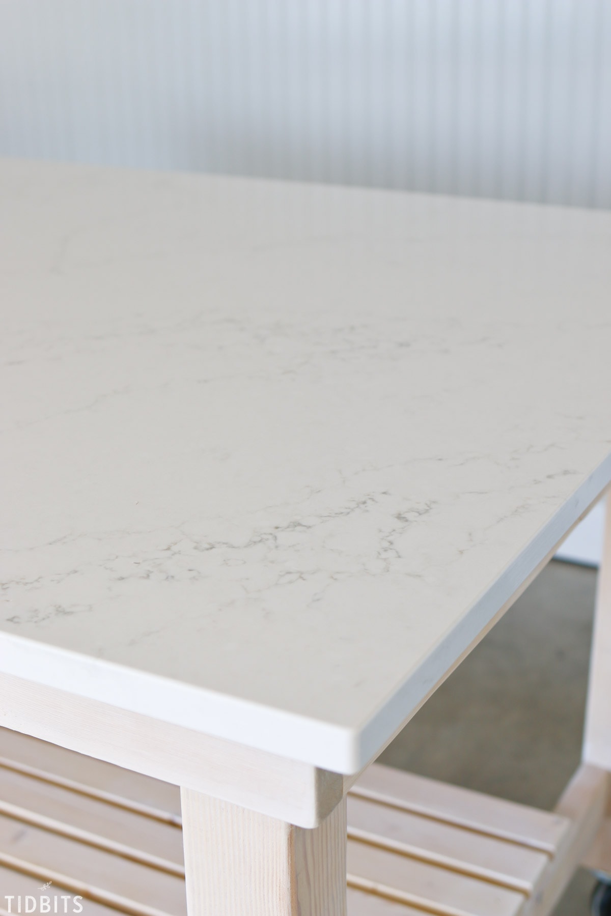 Quartz Countertop DIY rolling work table or kitchen island