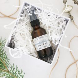 Holiday room spray in a gift box