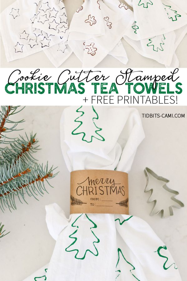 Flour Sack Towel Christmas Kitchen Towel-1-Kitchen Towel Christmas Decoration Dish Towel-Vintage Merry Christmas Stamp