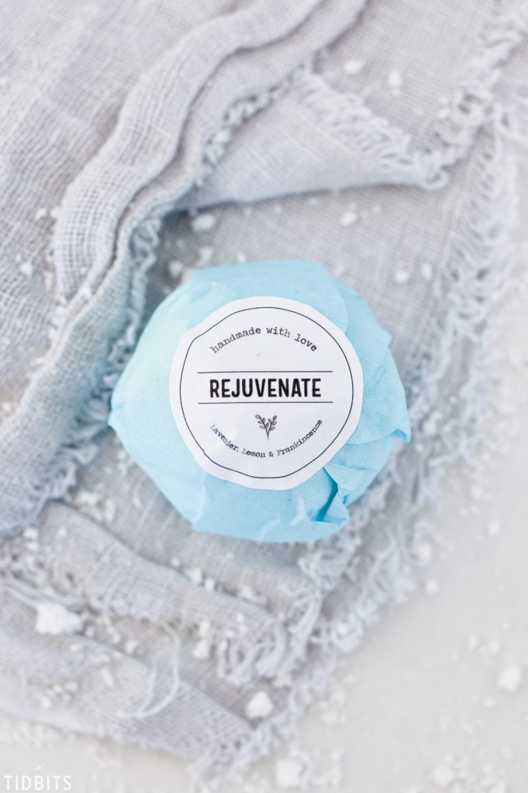 All Natural Bath Bomb Recipe + FREE Printable Labels | Tidbits
