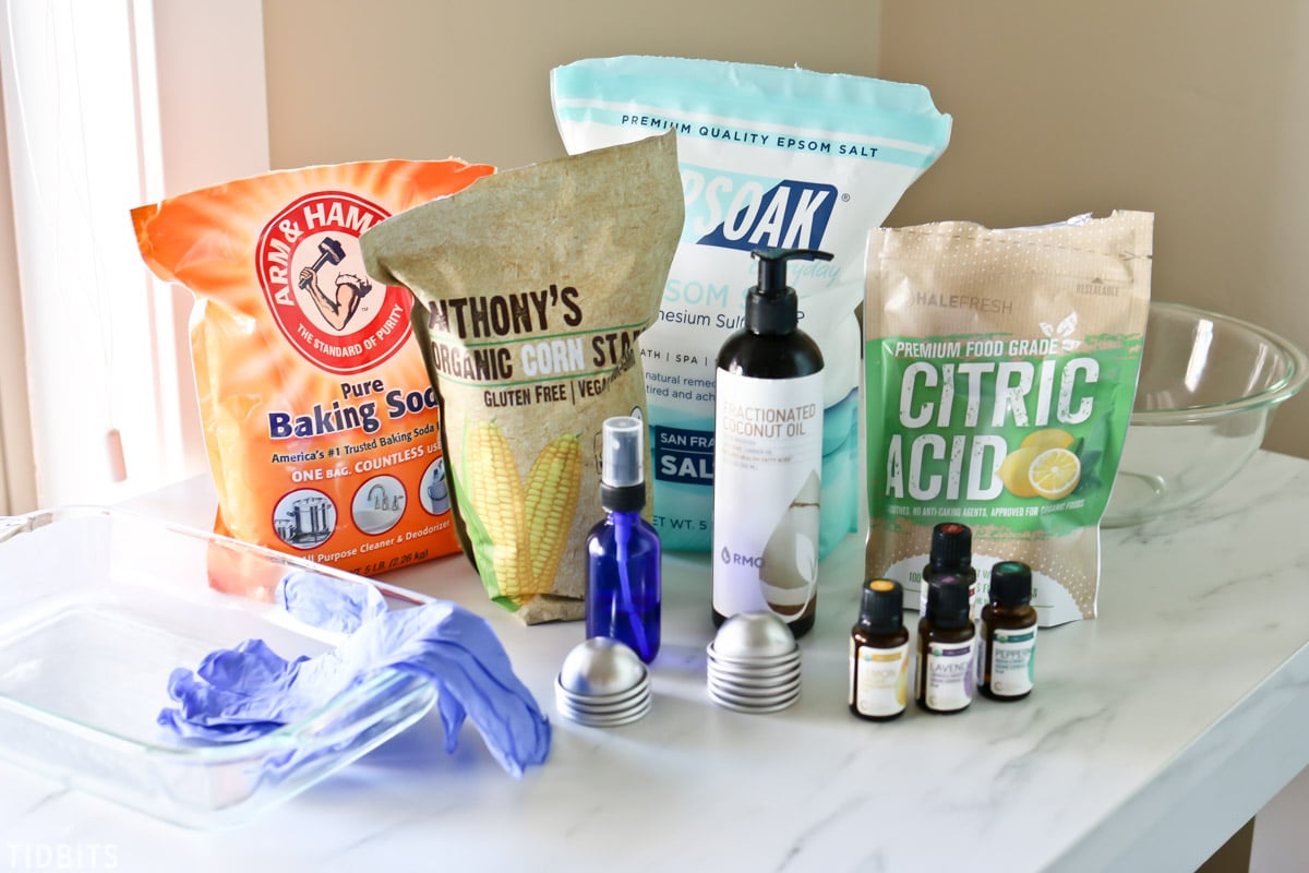 ingredients for making bath bombs