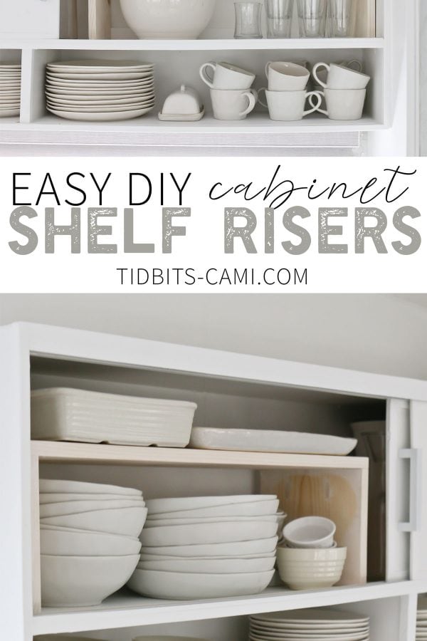 Easy Diy Cabinet Shelf Risers Tidbits, How To Build Cabinet Shelves