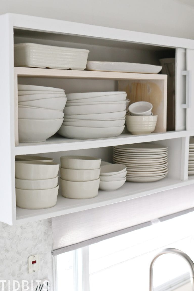 Easy DIY Cabinet Shelf Risers - Tidbits