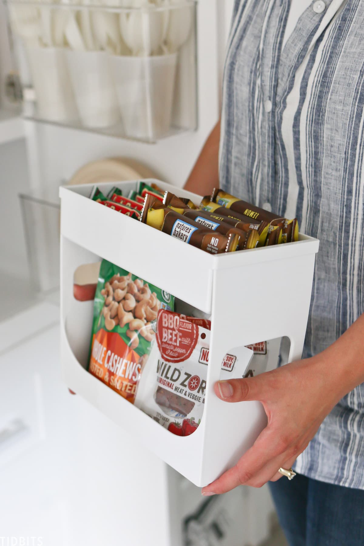 Stacking containers for great pantry organization.