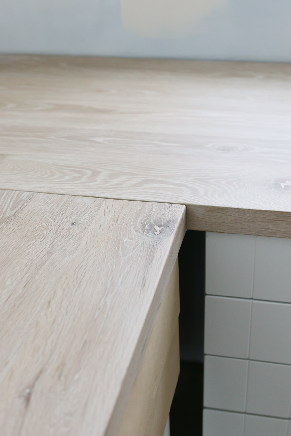 close up of the Butcher Block Countertop