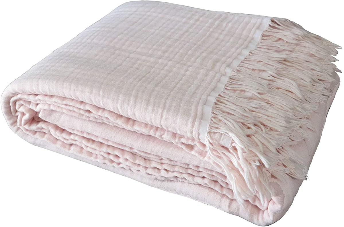 pink throw blanket