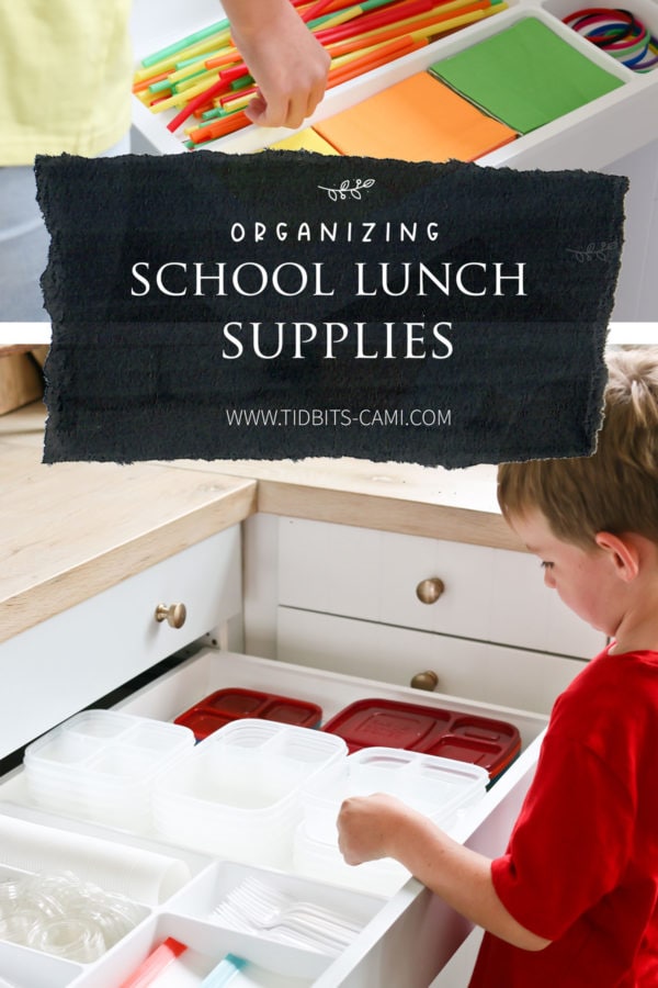 ideas for organizing school lunch supplies