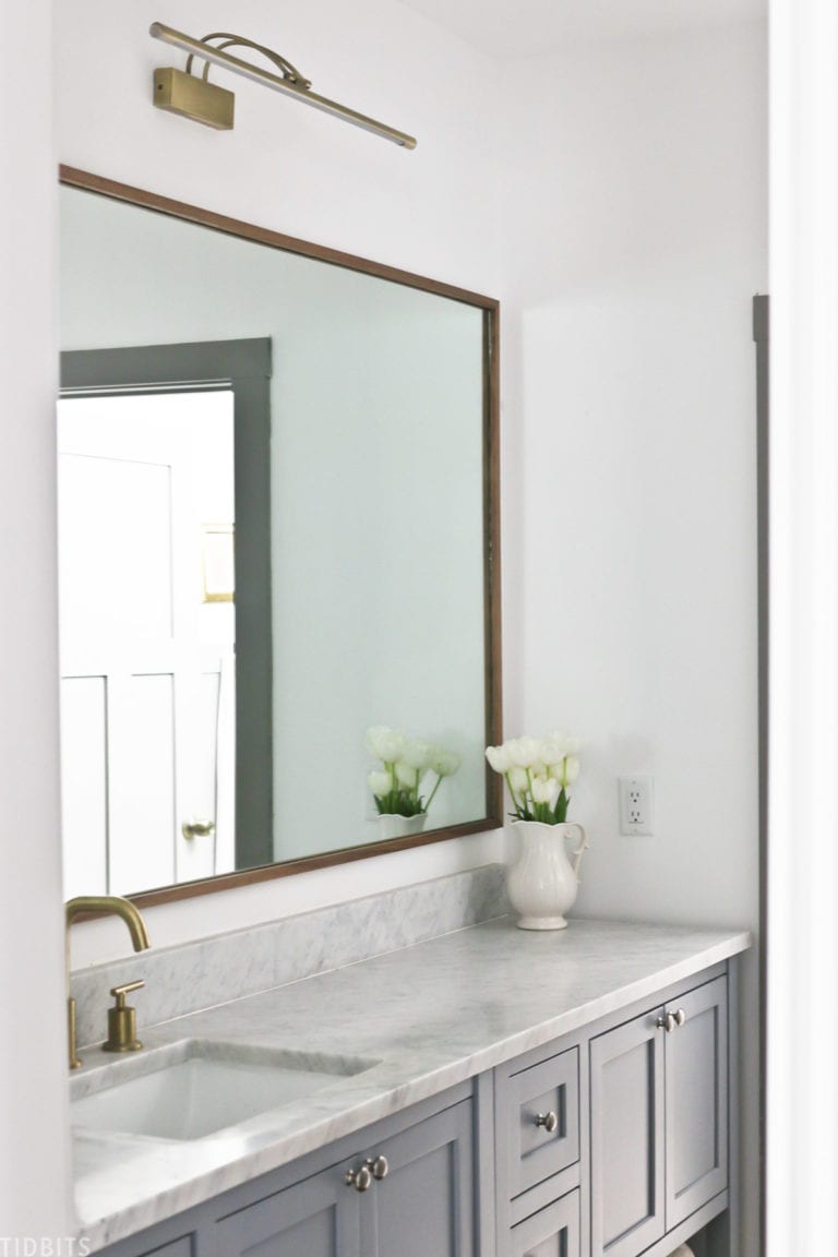 How to Make a DIY Wood Mirror Frame for Bathroom Vanity