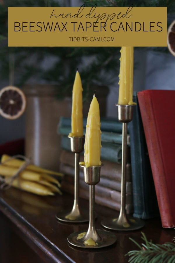 hand dipped beeswax taper candles