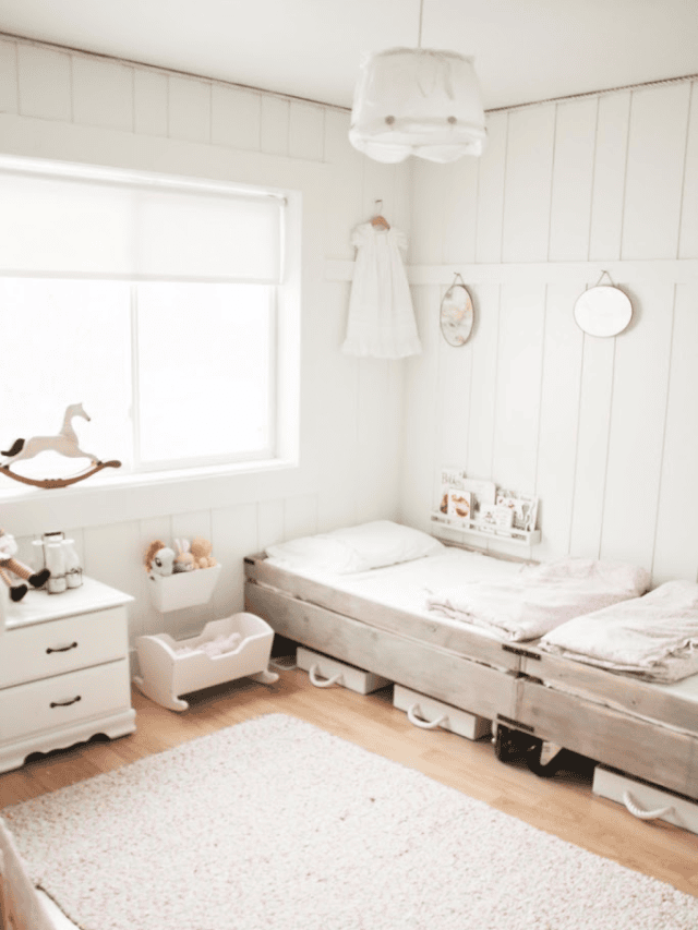 Little Girls Shared Bedroom – Small Space Makeover Story