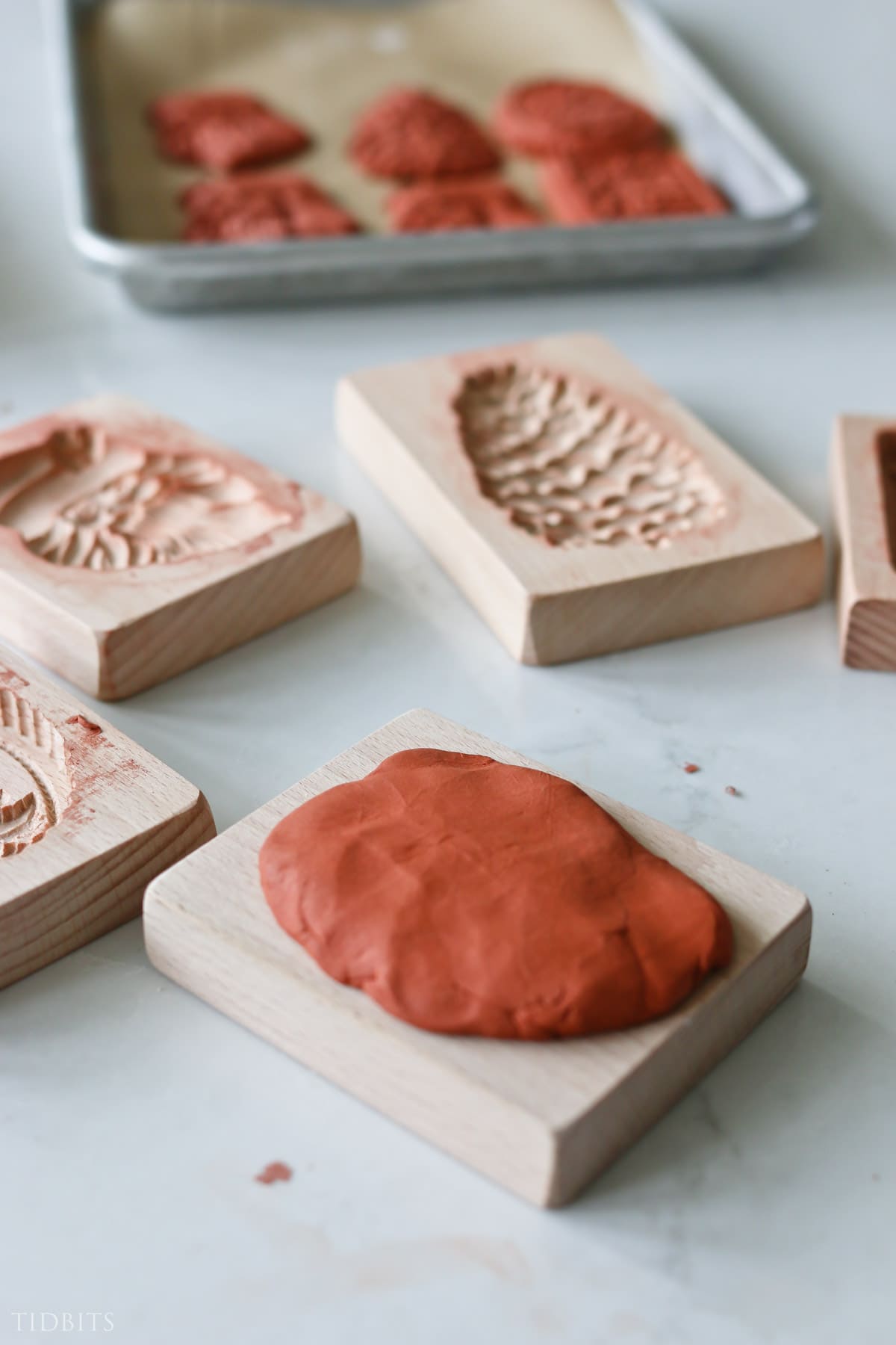 step two: making air dry clay ornaments - press into the mold
