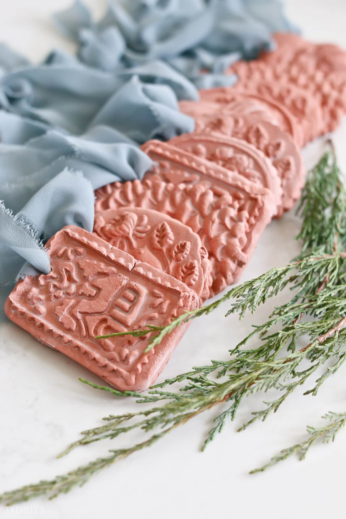 how to make beautiful air dry clay ornaments in terra cotta