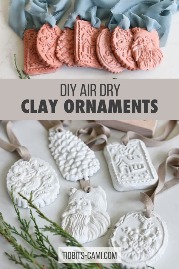 how to make beautiful air dry clay ornaments in terra cotta and white