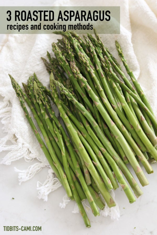 Fresh asparagus on a linen cloth