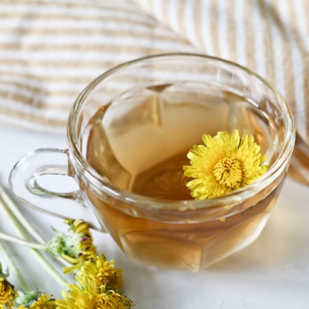 A cup of dandelion root tea