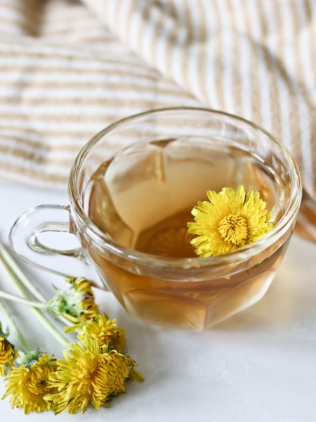 A cup of dandelion root tea