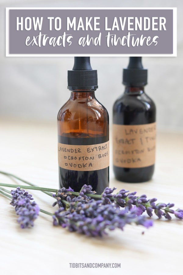 Brown bottles of lavender extract and tincture