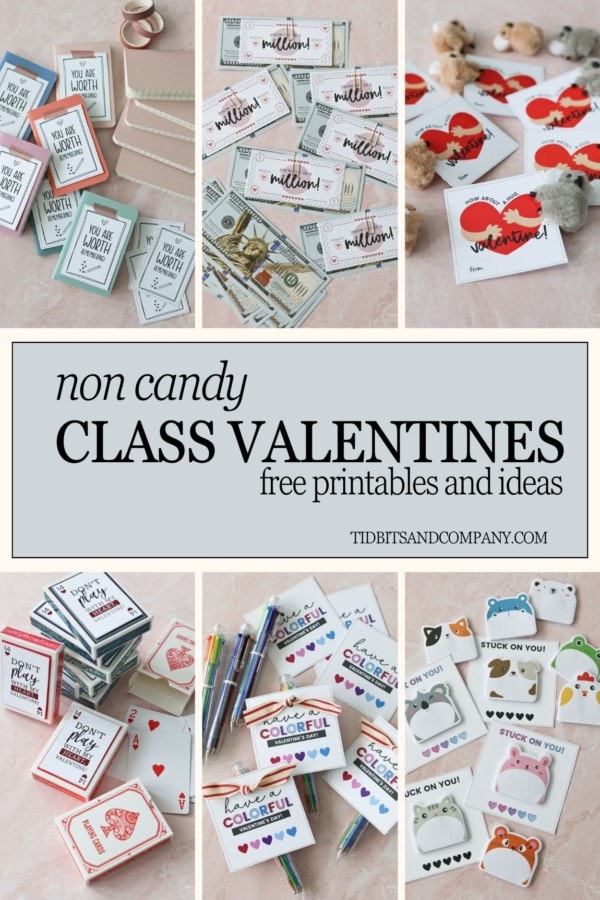 Non candy class valentine cards with gift ideas