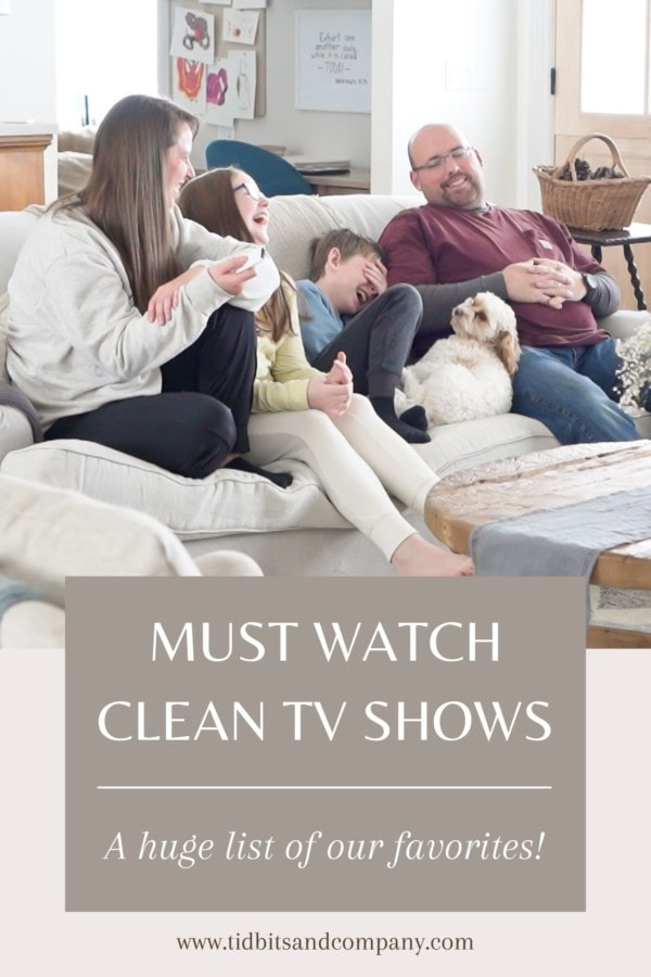 A family enjoying clean tv shows together