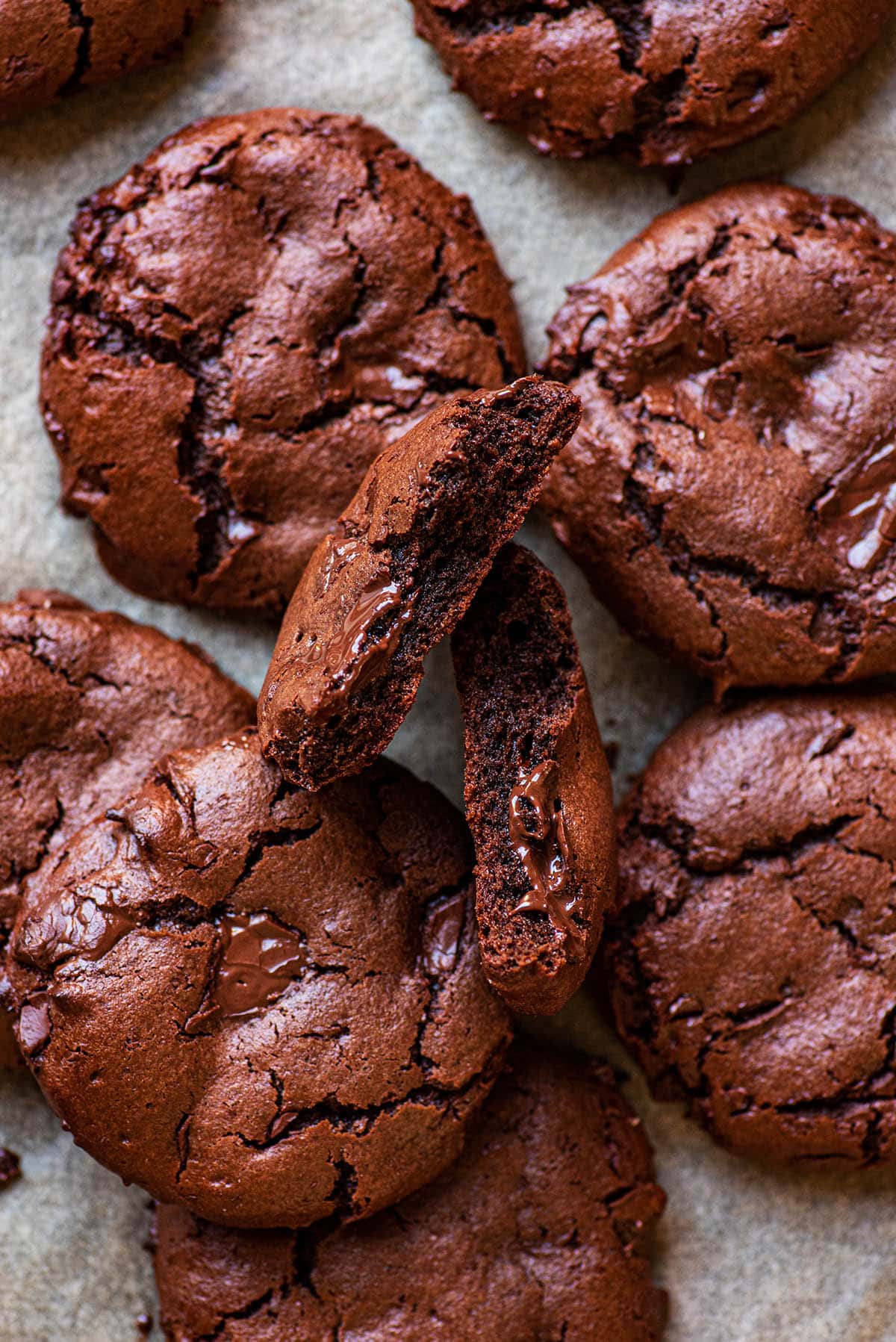 Double chocolate cookies made with chickpea flour