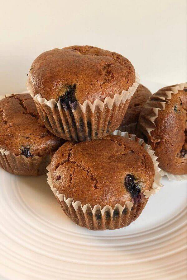 Blueberry muffins made with chickpea flour